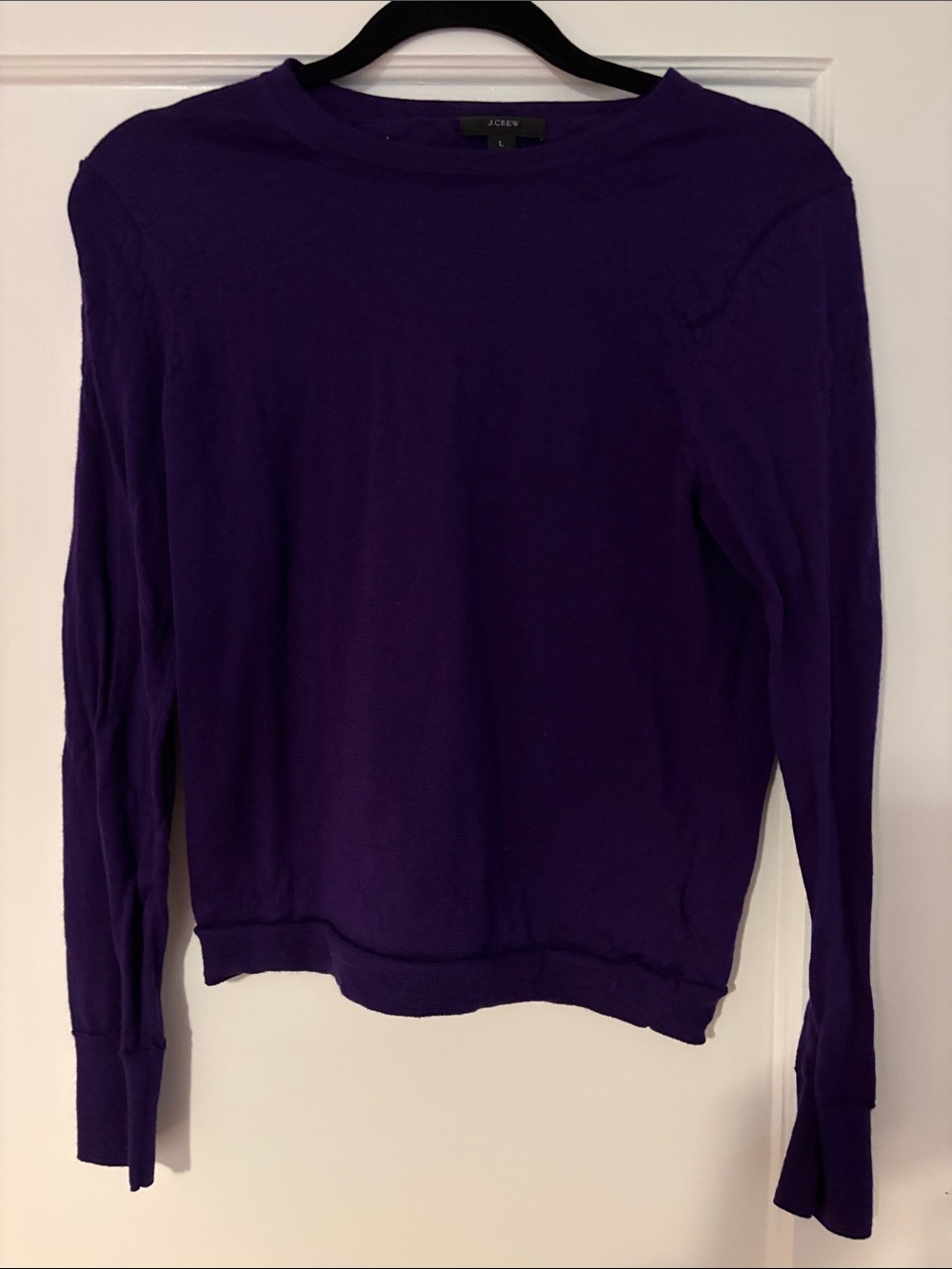 J. Crew Deep Purple Crewneck Long Sleeve Top